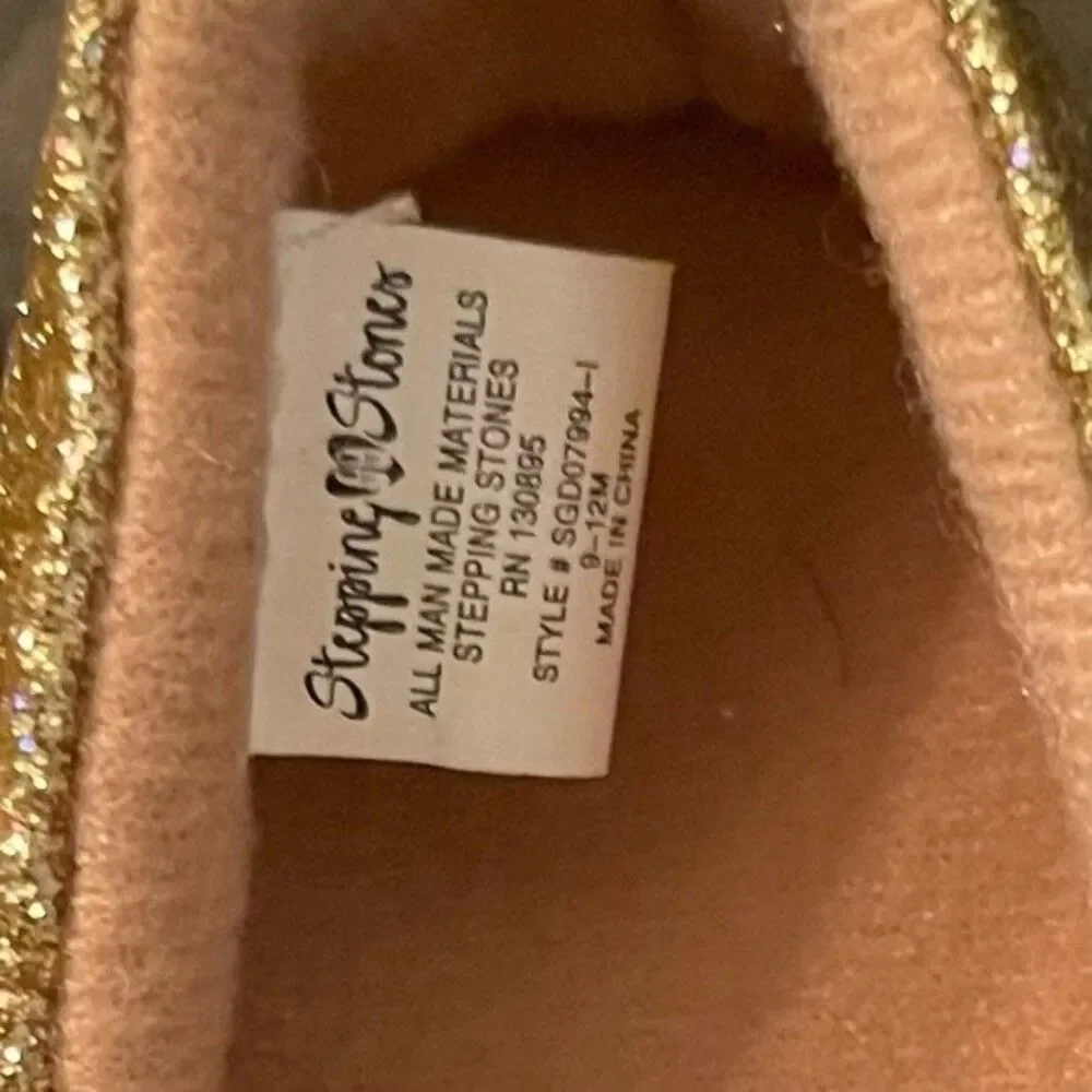 Stepping Stones Baby Gold Sparkly Ballet Flats 9-12 mos